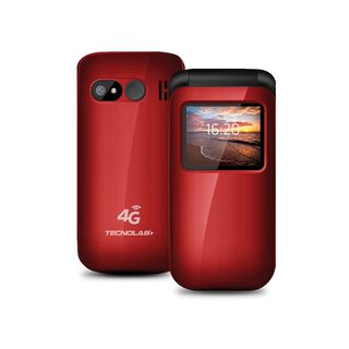 Celular Senior Tecnolab Shell Sos 4G 1.77 Pulgadas Rojo,hi-res