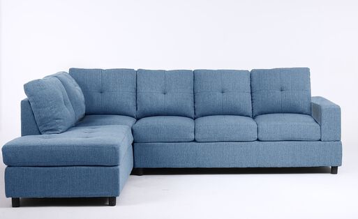 Sofa Seccional Izquierdo Lino Azul Ocean Daniels 1958SBL			,hi-res