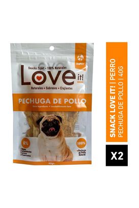 Snack Perro - Pack 2 PECHUGA DE POLLO 40g LOVE IT,hi-res
