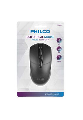 Mouse Óptico Philco 1000 Dpi Usb,hi-res