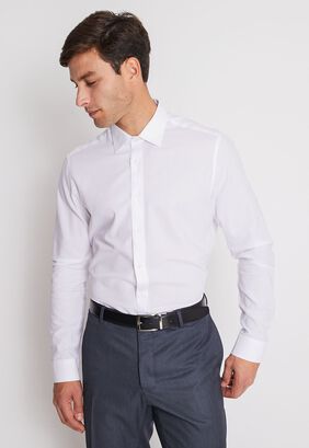 Camisa Formal Colección Slim Dobby Blanco,hi-res