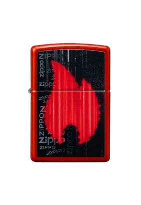 Encendedor Zippo Flame Design Negro Rojo ZP49584,hi-res