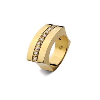 Anillo de Oro Amarillo 18kt Modelo Curv con 09 Diamantes Corte Brillante de 2pts,hi-res