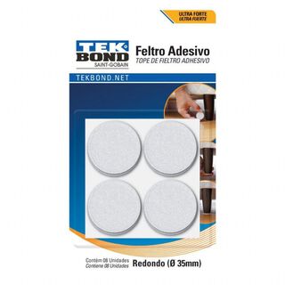 Fieltros Adhesivos Redondo 35mm Blanco 8un. Tekbond,hi-res