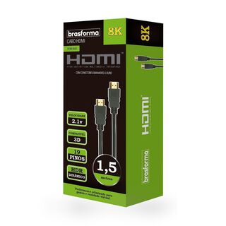 CABLE  HDMI  8K -  2.1V - 3D Ready - ARC - HDR - 1,5 Mts,hi-res