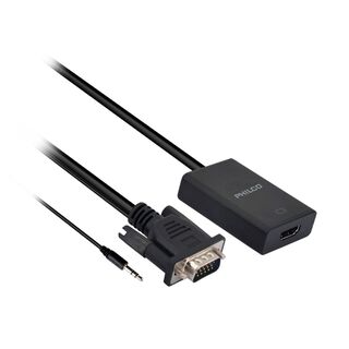 Cable conversor Philco VGA + AUDIO a HDMI negro ,hi-res