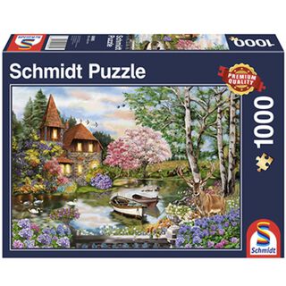 Puzzle 1.000 piezas Casa en el lago,hi-res