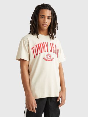 Polera Relaxed Modern Prep Beige Tommy Jeans,hi-res