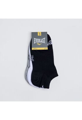 Tripack Calcetines Sneaker Negro-Blanco-Gris Everlast,hi-res