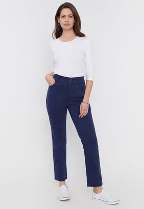 Jeans Mujer Color 2 Botones Push Up  Navy Corona,hi-res