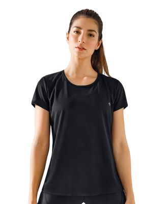 Camiseta deportiva de secado rápido y silueta semiajustada 195324 Negro,hi-res