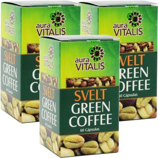 3 X AURA VITALIS SVELT GREEN COFFE 560 MG 60 CAPSULAS,hi-res