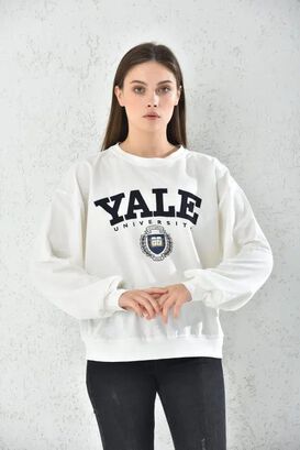 Poleron Deportivo Yale Mujer Blanco Sarah&Ella,hi-res