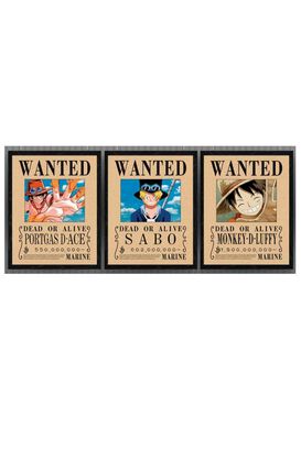 Wanted One Piece Cuadro 3D Efecto Lenticular 3 imagenes en 1,hi-res