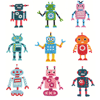 Kit stickers Pintura por Diamantes - Mundo Robot,hi-res