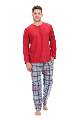 Pijama largo Rojo Micropolar Caffarena,hi-res
