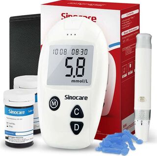 Glucometro Medidor De Glucosa + 50 Tiras + 50 Lancetas Sinocare,hi-res