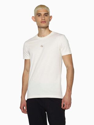 Camiseta De Algodón Orgánico Con Monograma Blanco Calvin Klein J30J322466-YBI,hi-res