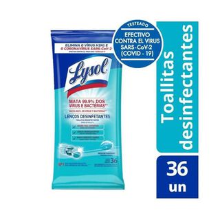 Toallitas Desinfectantes Biodegradables Marina 36un Lysol,hi-res