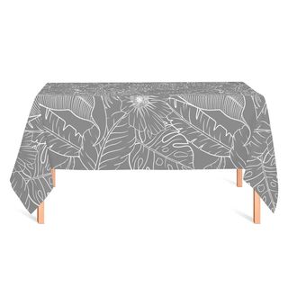 Mantel anti manchas rectangular 145 x 250 cm botánico gris Paper Home,hi-res