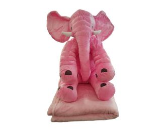 Peluche De Apego Elefante Para Bebés 40cm Con Manta Rosa,hi-res