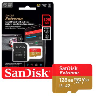 Tarjeta de Memoria MicroSD SanDisk 128GB + Adaptador 190MB/s,hi-res