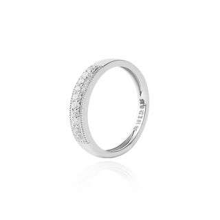 Anillo de Oro Blanco 18kt con Diamantes de 15pts Corte Brillante SI/H,hi-res