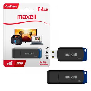 Pendrive USB 64GB Maxell USBPD-64 Compatible Windows y MAC,hi-res