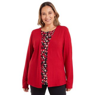 Sweater Mujer Cerrado Rojo Oscuro Fashion´s Park,hi-res