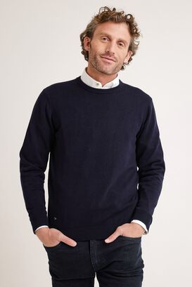 Sweater hombre cuello redondo liso phelps azul marino,hi-res