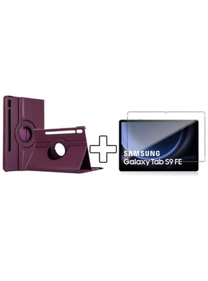 Carcasa Giratoria + Lamina Para Samsung S9 Fe 10.9 Pulg Lila,hi-res