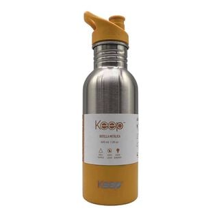 Botella Metálica Con Mango 600ml Amarillo / Celeste - Keep,hi-res
