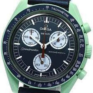 Reloj De Pulsera Omega X Swatch Bioceramic Moonswatch Mission On Earth De Cuerpo Color Verde,hi-res