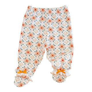Pantalón Con Pie Flores Naranja,hi-res