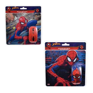 Kit Mouse Inalambrico + Mouse Pad Spiderman Marvel,hi-res