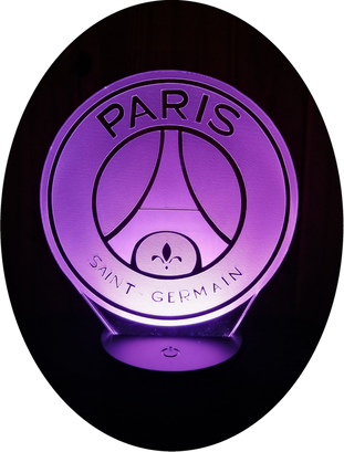 Lámpara ilusión 3D París Saint-Germain Francia 7 colore led,hi-res