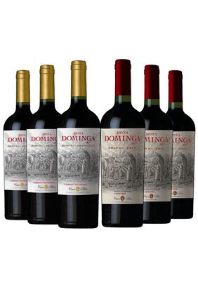 6 Vinos Doña Dominga: 3 Gran Rva. Ca + 3 Reserva Cs,hi-res