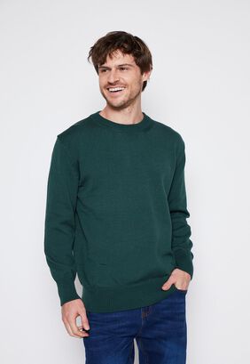 Sweater Hombre Verde Cuello Redondo Básico Family Shop,hi-res