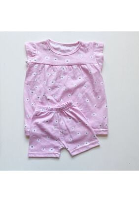 Pijama Eyy de niña 2 piezas remera y short modelo margaritas,hi-res