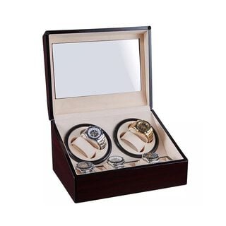 Caja Para 4 Relojes Automaticos Elegante + 6 Compartimientos,hi-res