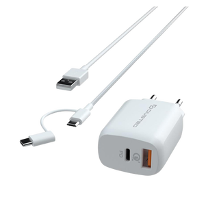 Cargador USB-C PD Carga rapida 20W para iPhone y iPad Dusted con Cable 2en1 Blanco,hi-res