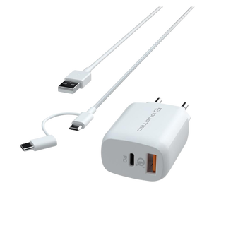 Cargador USB-C PD Carga rapida 20W para iPhone y iPad Dusted con Cable 2en1 Blanco,hi-res