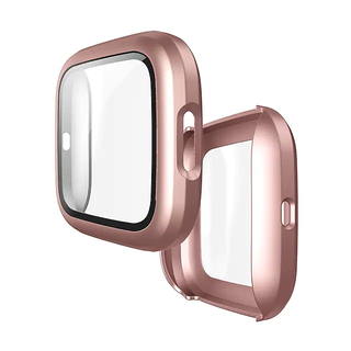 Protector Carcasa Con Vidrio para Fitbit Versa 2 - Rosa Gold,hi-res
