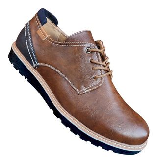 Zapato De Hombre Casual Oxford Cuero Pu Liso - Camel - 7116,hi-res