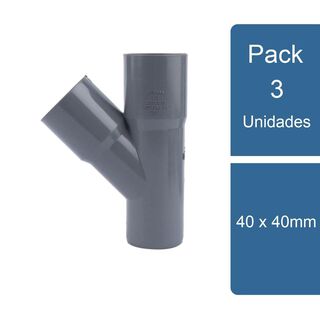 Pack 3 Vee PVC Sanitario Gris 40 x 40mm PVC,hi-res