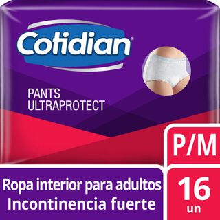 Pants Cotidian Ultra Protect Incontinencia Fuerte 16 Un P/M,hi-res