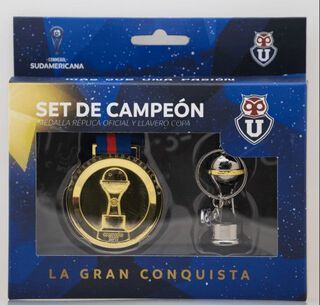 Set  Medalla Conmemorativa + Llavero 3D Copa Sudamericana 2011 - U de Chile Oficial,hi-res
