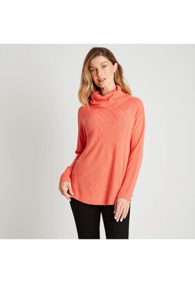 Sweater Cuello Tortuga Cashmere Like Coral,hi-res