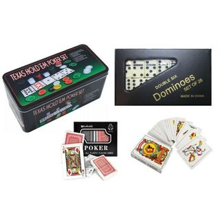 Pack Set Poker Naipe Español, Ingles y Dominó,hi-res