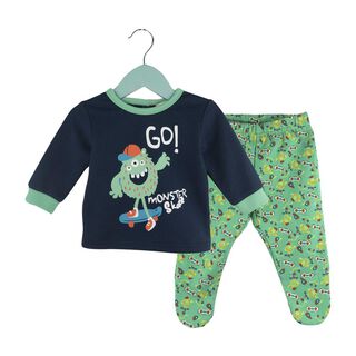 Pijama Bebé Niño de Franela Monster,hi-res